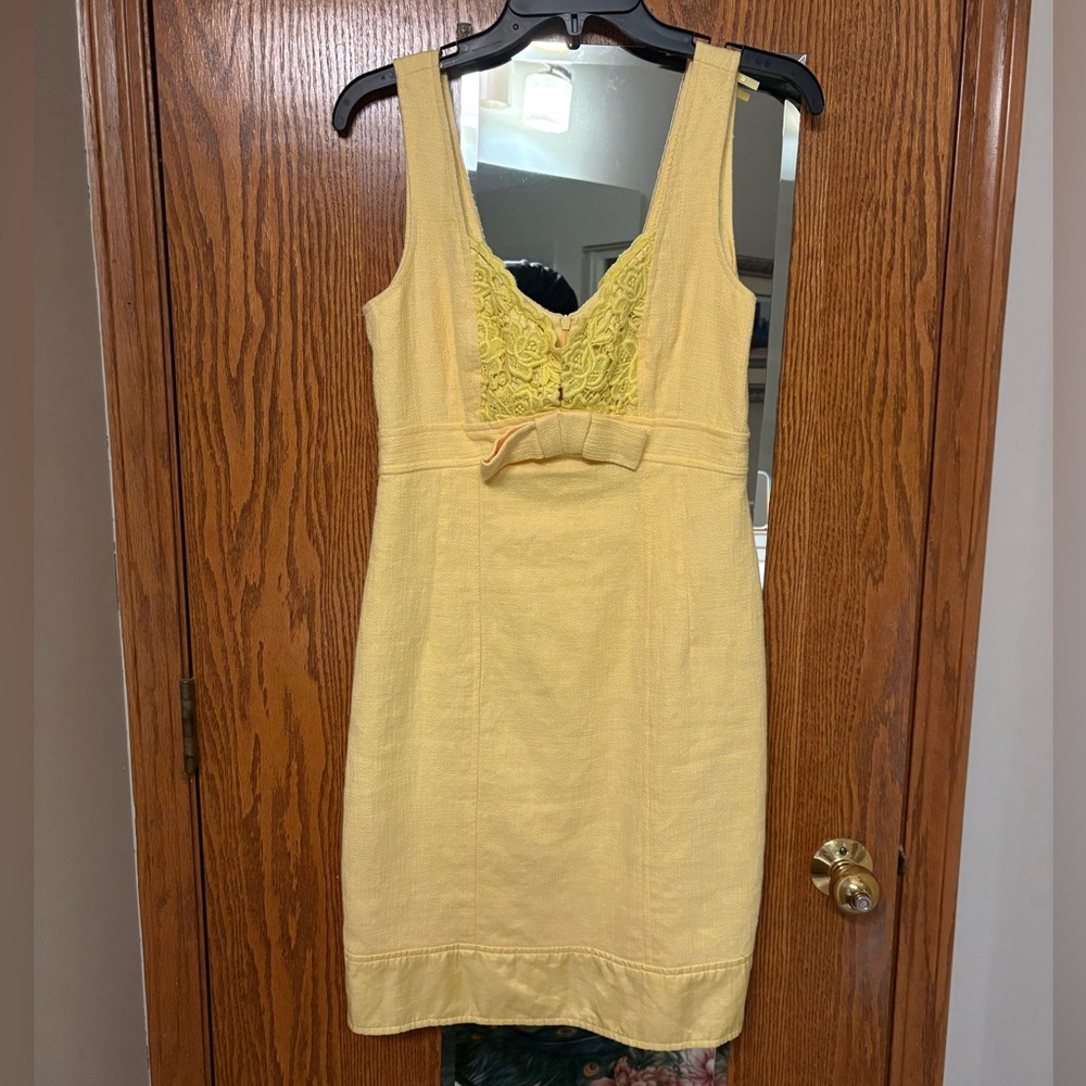Nanette Leopore Yellow Dress Bow Detail